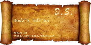 Deák Sába névjegykártya