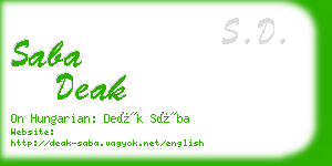 saba deak business card